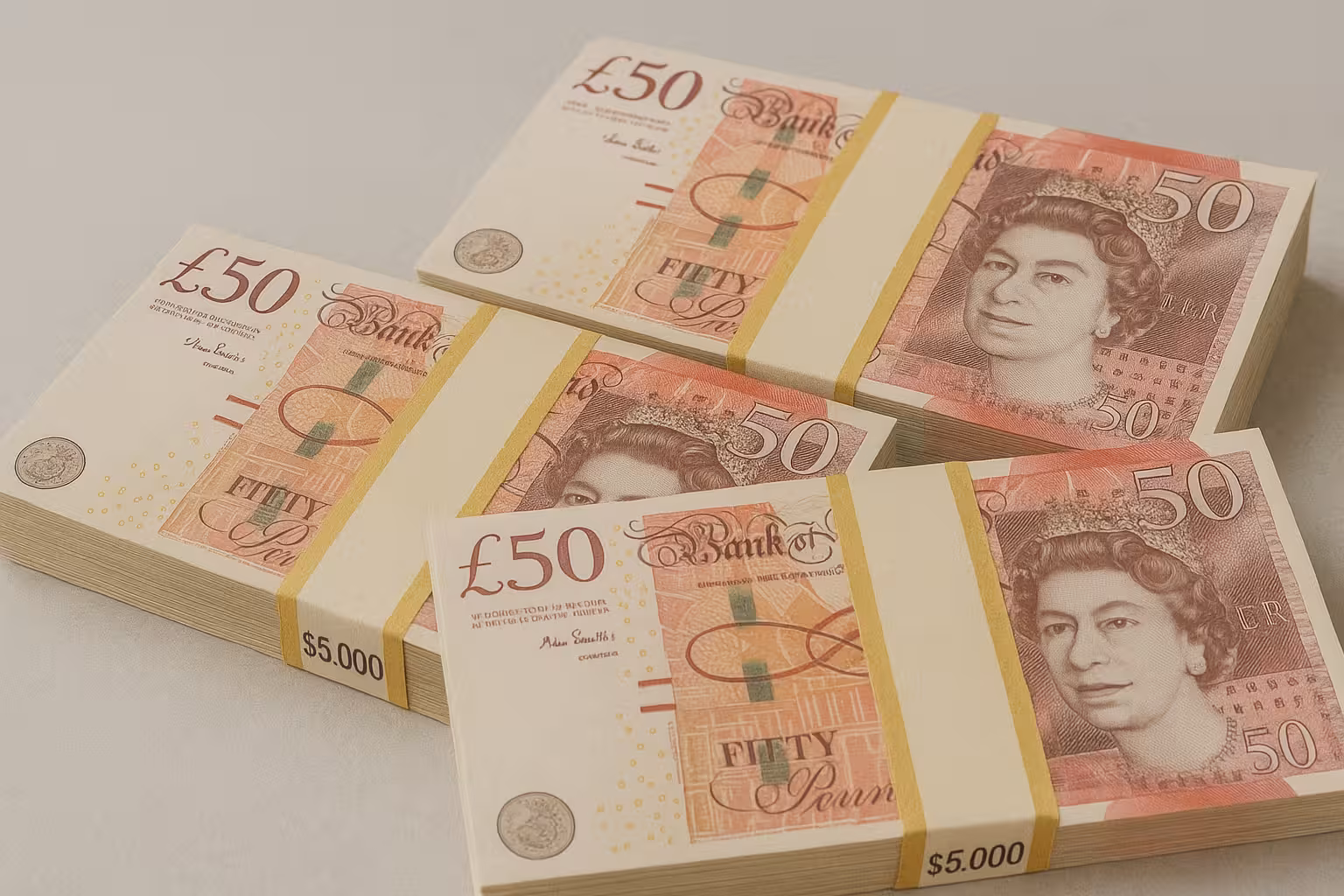 Realistic GBP bills Prop Money Stack
